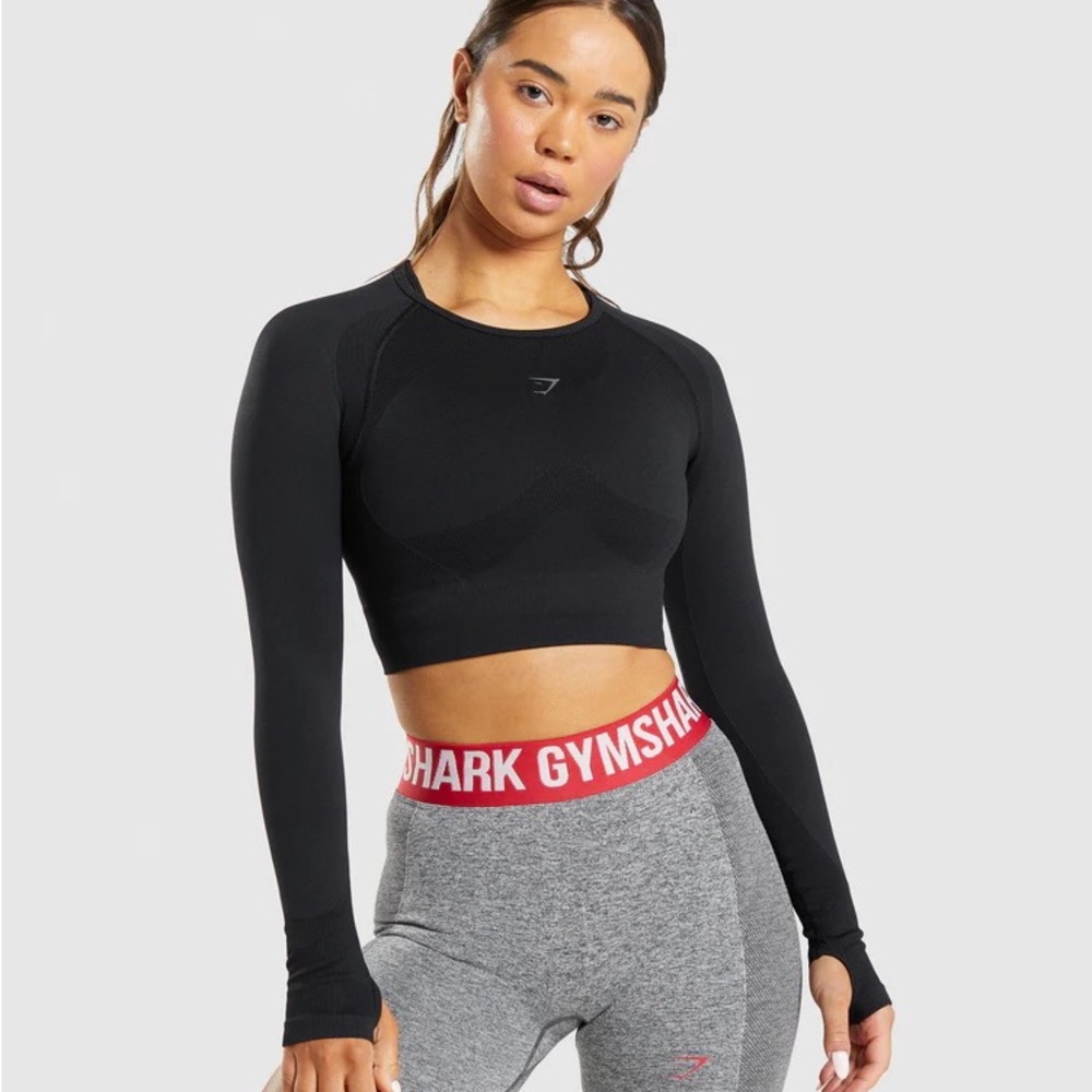GYMSHARK FLEX SPORTS LONG SLEEVE CROP TOP